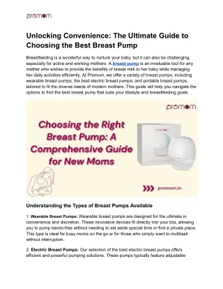 Unlocking Convenience_ The Ultimate Guide to Choosing the Best Breast Pump