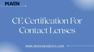 CE Certification For Contact Lenses