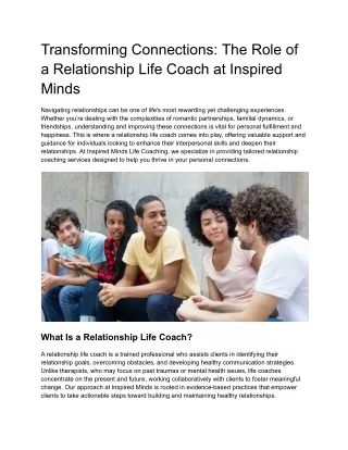 Relationship life coach