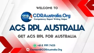 ACS RPL Australia - Get ACS RPL For Australia