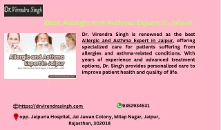 Best Allergic and Asthma Expert in Jaipur – Dr Virendra Singh