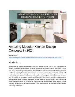 Amazing Modular Kitchen Design Concepts in 2024