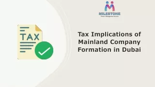 Tax Implications of Mainland Company Formation in Dubai, UAE