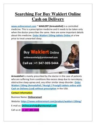 Searching For Buy Waklert Online Cash on Delivery