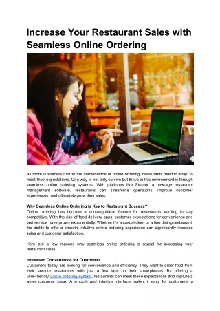 Increase Your Restaurant Sales with Seamless Online Ordering