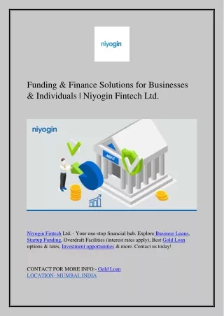 Funding & Finance Solutions for Businesses & Individuals | Niyogin Fintech Ltd.
