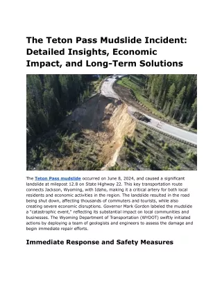 The Teton Pass Mudslide Incident_ Detailed Insights, Economic Impact, and Long-Term Solutions