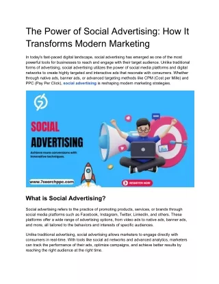 The Power of Social Advertising :How It Transforms Modern Marketing