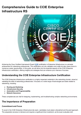 Comprehensive Guide to CCIE Enterprise Infrastructure RS