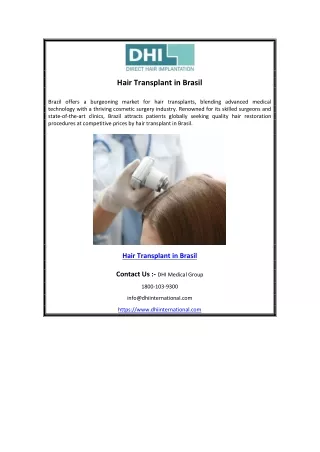 Hair Transplant in Brasil