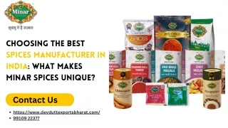 Choosing the Best Spices Manufacturer in India What Makes Minar Spices Unique