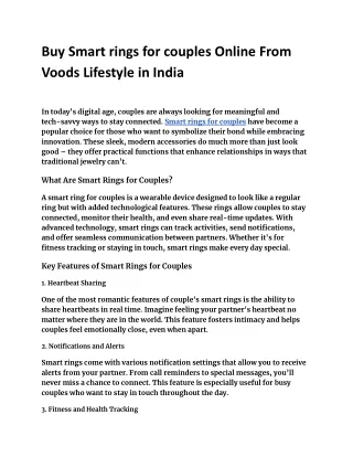 Buy Smart rings for couples Online From Voods Lifestyle in India