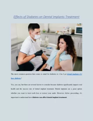 How Does Diabetes Affect Dental Implant Treatment - Elite Dental Group