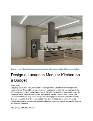 Design a Luxurious Modular Kitchen on a Budget