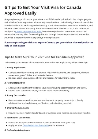 6 Tips To Get Your Visit Visa for Canada Approved Easily (1)