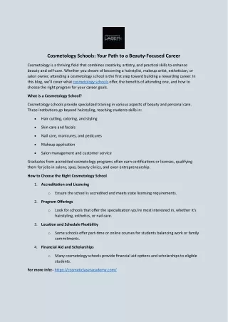 Unlock Your Potential in the Beauty Industry with Cosmetology Schools