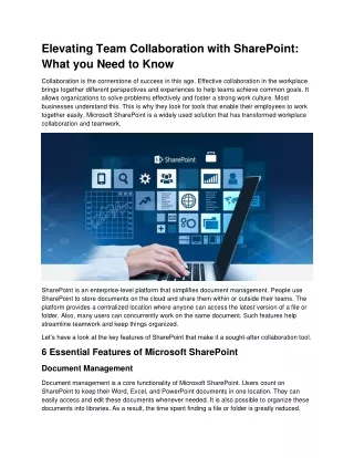 Game-Changing Features of Microsoft SharePoint for Enhanced Collaboration