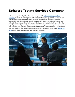 Software Testing Services Company