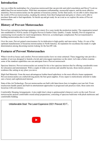 The Ultimate Guide to Prevost Motorcoaches: Everything You Need to Know