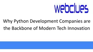 Why Python Development Companies are the Backbone of Modern Tech Innovation