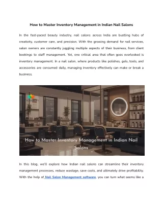 How to Master Inventory Management in Indian Nail Salons