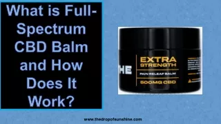 What is Full-Spectrum CBD Balm and How Does It Work