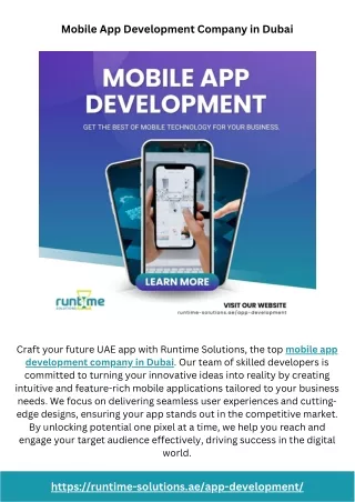 Mobile App Development Company in Dubai