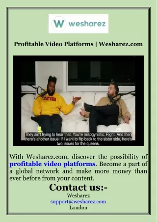 Profitable Video Platforms  Wesharez.com