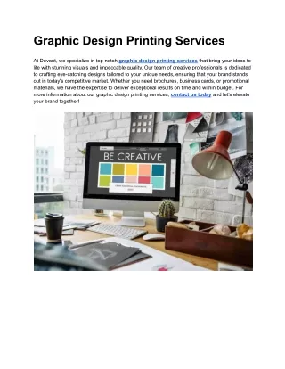 Graphic Design Printing Services