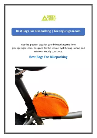 Best Bags For Bikepacking  Greengurugear