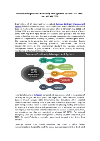 Understanding Business Continuity Management Systems: ISO 22301 and NCEMA 7000