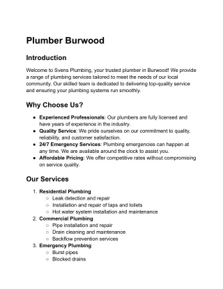 Reliable Plumbing Solutions in Burwood – Your Local Experts