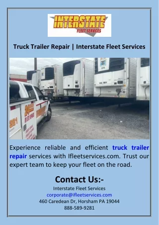 Truck Trailer Repair  Interstate Fleet Services