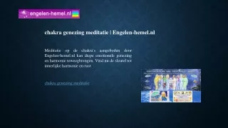 chakra genezing meditatie | Engelen-hemel.nl