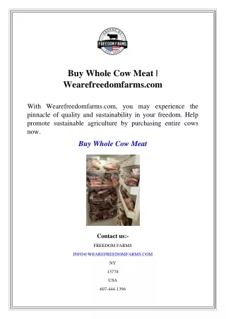 Buy Whole Cow Meat  Wearefreedomfarms.com