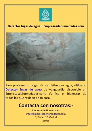 Detector fugas de agua  Empresasdehumedades.com