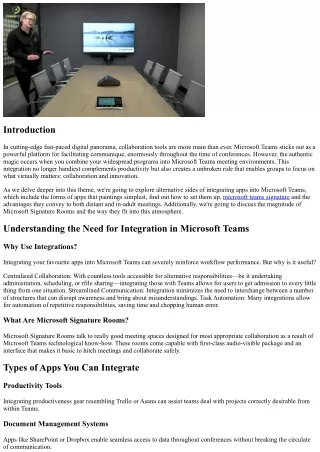 “Integrating Your Favorite Apps into Microsoft Teams Meeting Environments”