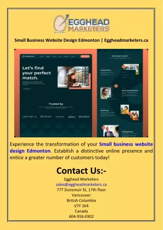 Small Business Website Design Edmonton  Eggheadmarketers.ca