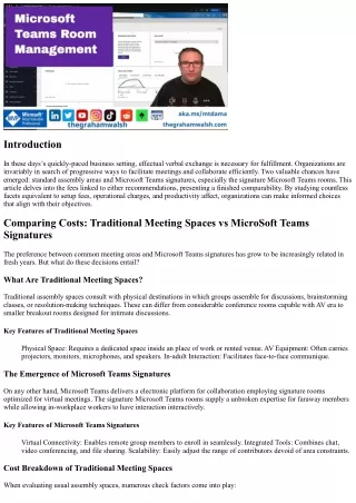 “Comparing Costs: Traditional Meeting Spaces vs MicroSoft Teams Signatures”