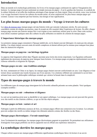 Les plus beaux marque-pages du monde : Voyage à travers les cultures