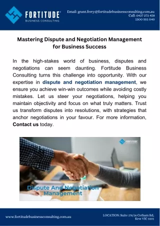 Mastering Dispute and Negotiation Management for Business Success