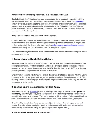 Panalobet_ Best Sites for Sports Betting in the Philippines for 2024