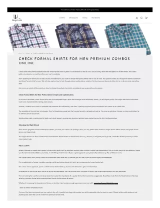 Check Formal Shirts for Men Premium Combos Online