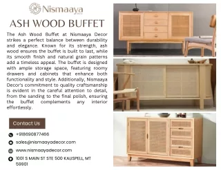 Handcrafted Ash Wood Buffet for Elegant Living Spaces