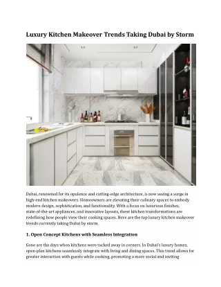 Luxury Kitchen Makeover Trends Taking Dubai by Storm