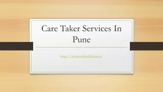 Care Taker Services In Pune