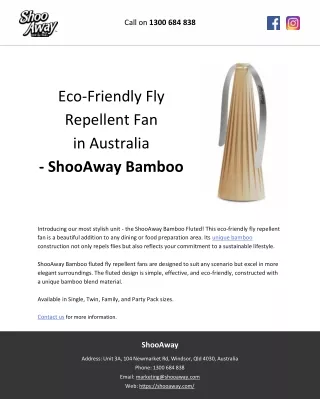 Eco-Friendly Fly Repellent Fan in Australia - ShooAway Bamboo