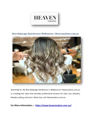 Best Balayage Hairdresser Melbourne