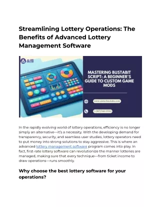 Streamlining Lottery Operations: The Benefits of Advanced Lottery Software
