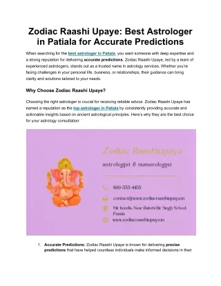 Best Astrologer in Patiala for Accurate Predictions
